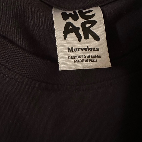 Marvel Black Crop Graphic T-Shirt Short Sleeve - Picture 2 of 2